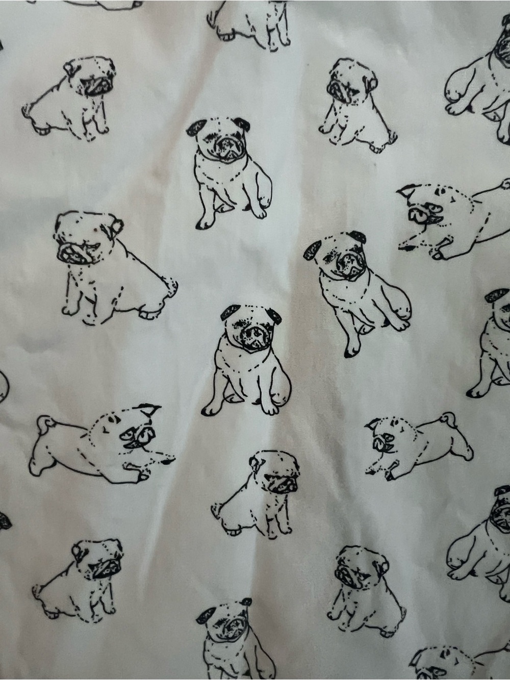 Denim & Flower Mens White Short-Sleeve Button-Down Shirt with Pugs Dog Print M
